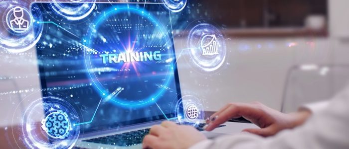 Business, Technology, Internet and network concept. Coaching mentoring education business training development E-learning concept.